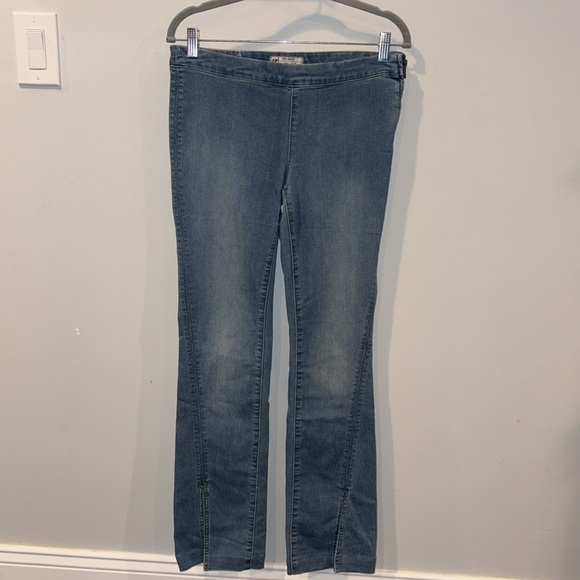 Free People Flare Split Hem Jeans Size 27 Medium Wash - Picture 7 of 16